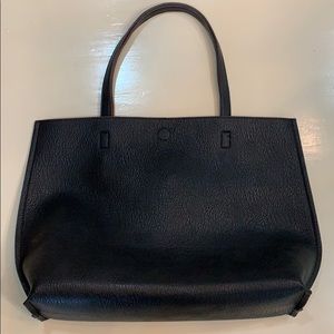 Reversible Faux Leather Tote & Wristlet